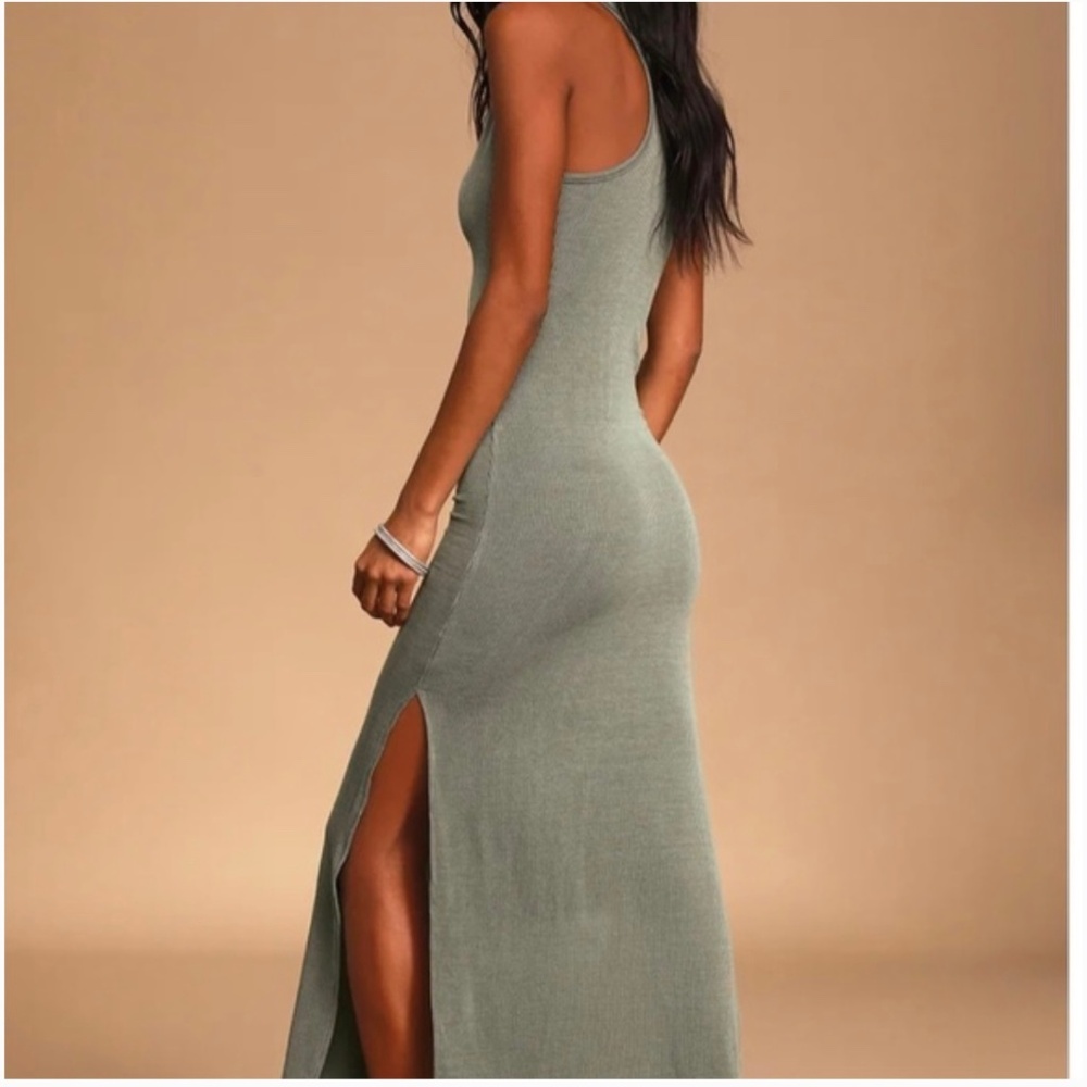Lulus Ribbed Sleeveless Maxi Dress Womens